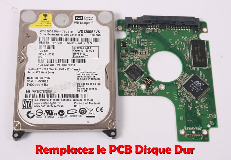 Comment puis-je r&eacute;parer un PCB de disque dur endommag&eacute;?