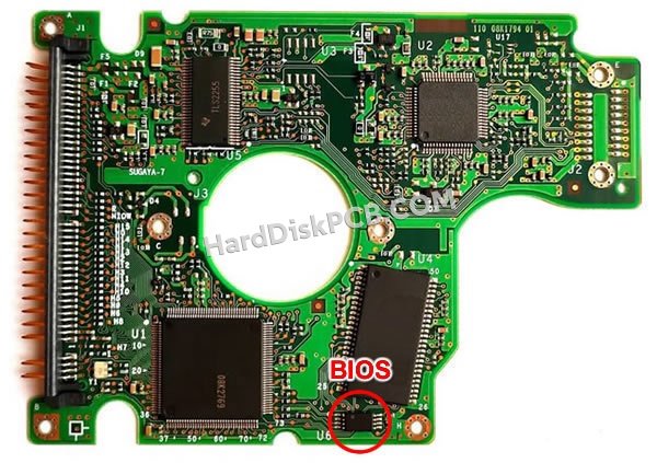 Étapes pour échanger la puce BIOS sur 08K2771 PCB du disque dur Hitachi