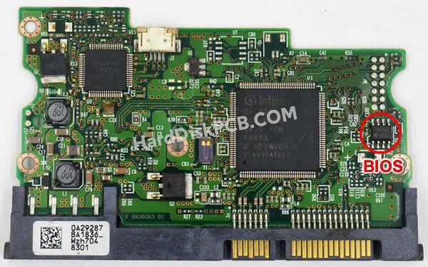 Étapes pour échanger la puce BIOS sur 0A29286 PCB du disque dur Hitachi