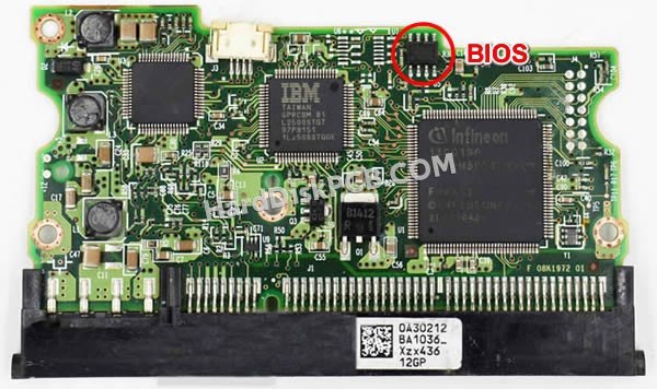 Étapes pour échanger la puce BIOS sur 0A30212 PCB du disque dur Hitachi