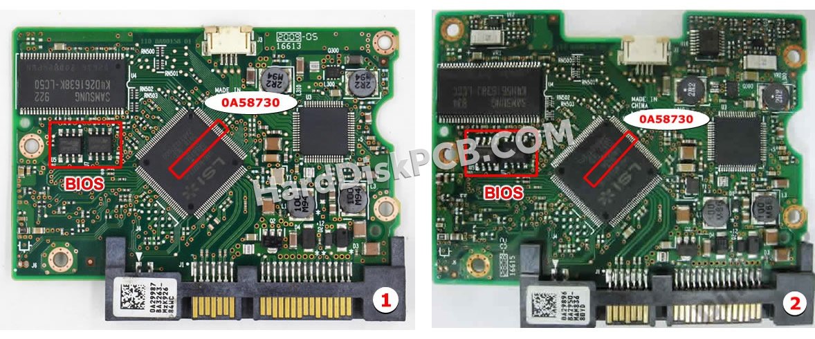 Étapes pour échanger la puce BIOS sur 0A58730 PCB du disque dur Hitachi