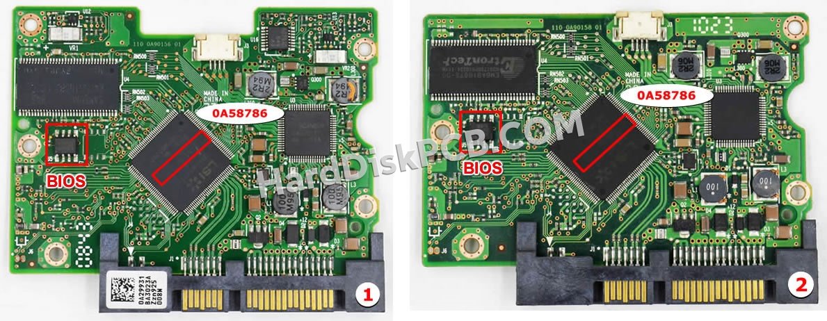 Étapes pour échanger la puce BIOS sur 0A58786 PCB du disque dur Hitachi