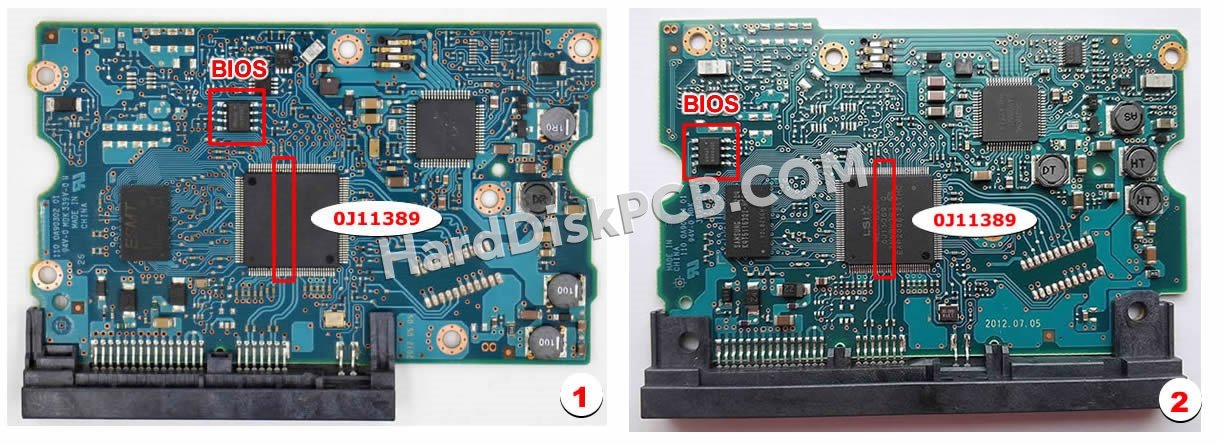 Étapes pour échanger la puce BIOS sur 0J11389 PCB du disque dur Hitachi
