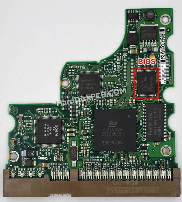 Étapes pour échanger la puce BIOS sur 100151017 PCB du disque dur Seagate