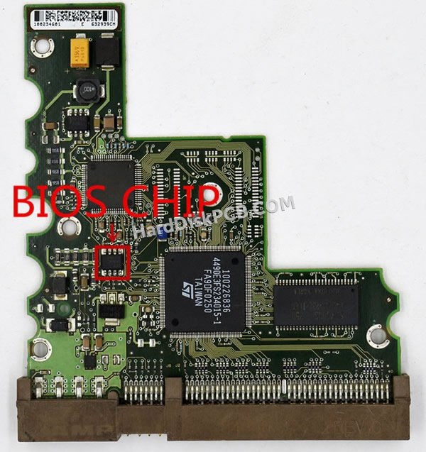 Étapes pour échanger la puce BIOS sur 100226836 PCB du disque dur Seagate