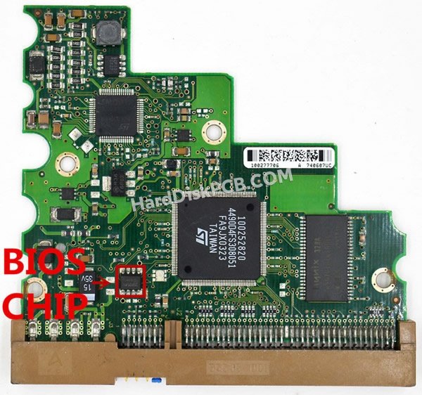 Étapes pour échanger la puce BIOS sur 100252820 PCB du disque dur Seagate
