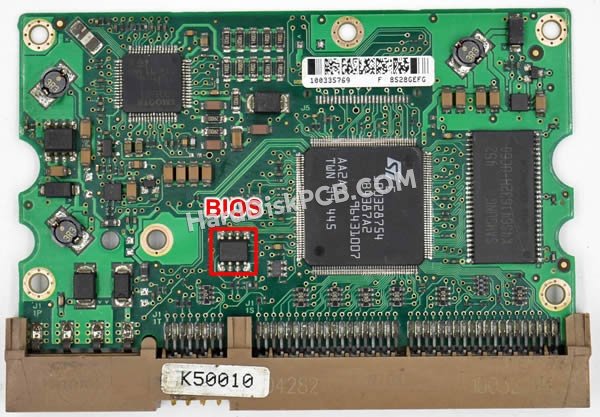 Étapes pour échanger la puce BIOS sur 100328754 PCB du disque dur Seagate