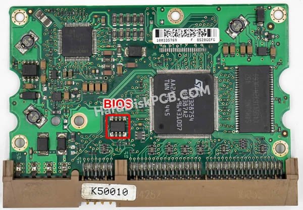 Étapes pour échanger la puce BIOS sur 100335774 PCB du disque dur Seagate