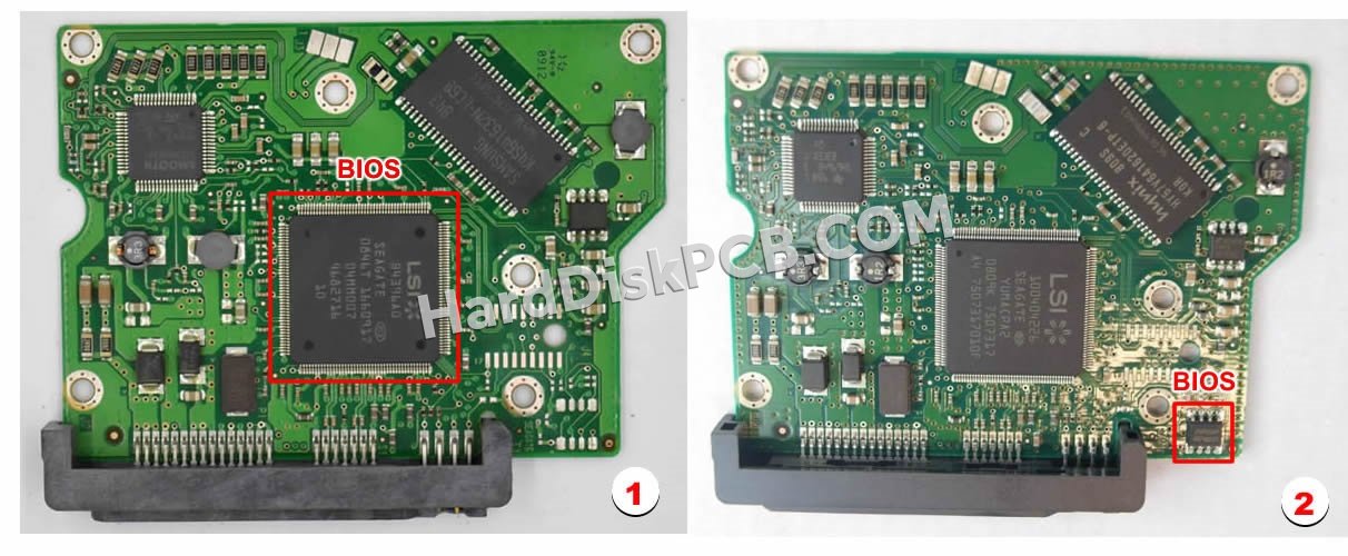 Étapes pour échanger la puce BIOS sur 100470387 PCB du disque dur Seagate