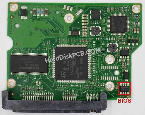 Étapes pour échanger la puce BIOS sur 100532367 PCB du disque dur Seagate