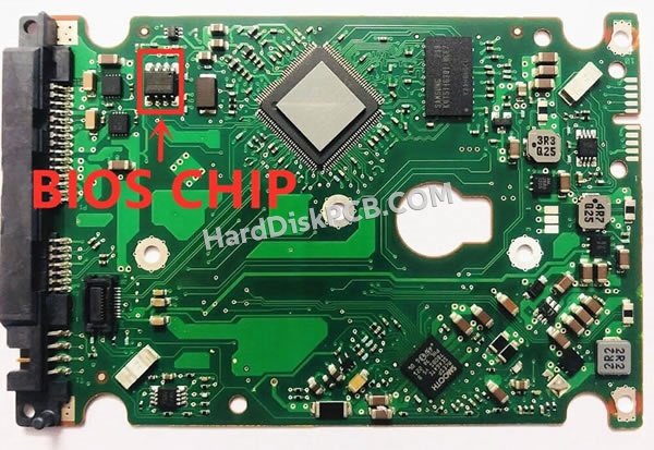 Étapes pour échanger la puce BIOS sur 100583844 PCB du disque dur Seagate