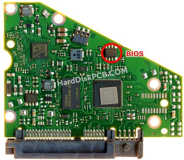 Étapes pour échanger la puce BIOS sur 100721570 PCB du disque dur Seagate