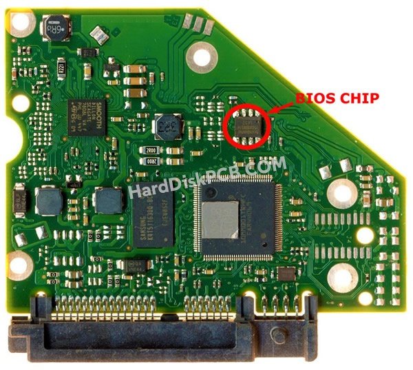 Étapes pour échanger la puce BIOS sur 100749730 PCB du disque dur Seagate