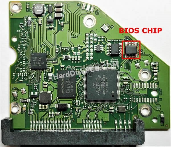 Étapes pour échanger la puce BIOS sur 100774000 PCB du disque dur Seagate