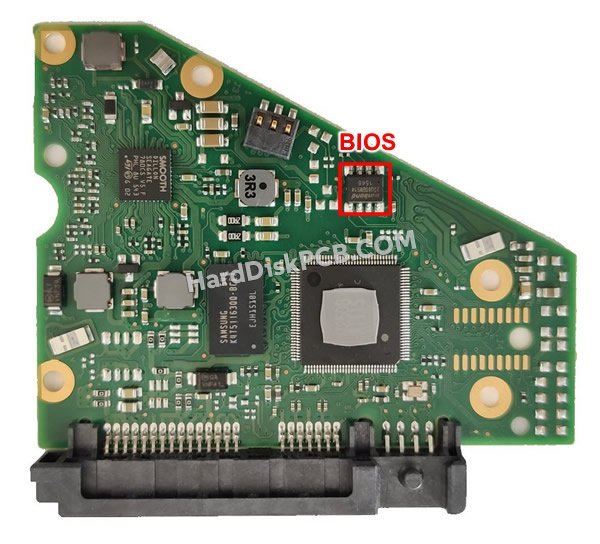 Étapes pour échanger la puce BIOS sur 100782215 PCB du disque dur Seagate