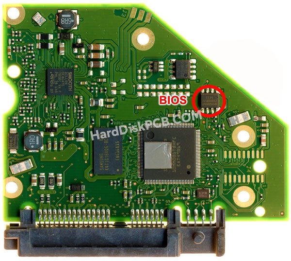 Étapes pour échanger la puce BIOS sur 100799168 PCB du disque dur Seagate