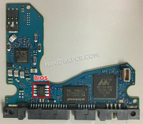 Étapes pour échanger la puce BIOS sur 100809471 PCB du disque dur Seagate