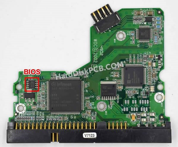 Étapes pour échanger la puce BIOS sur 2060-001127-003 PCB du disque dur WD