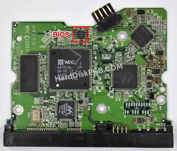 Étapes pour échanger la puce BIOS sur 2060-001267-001 PCB du disque dur WD