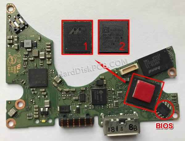 Étapes pour échanger la puce BIOS sur 2060-800067-001 PCB du disque dur WD