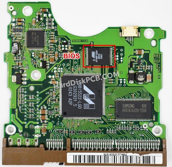 Étapes pour échanger la puce BIOS sur BF41-00063A PCB du disque dur Samsung