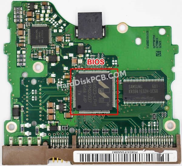 Étapes pour échanger la puce BIOS sur BF41-00085A PCB du disque dur Samsung
