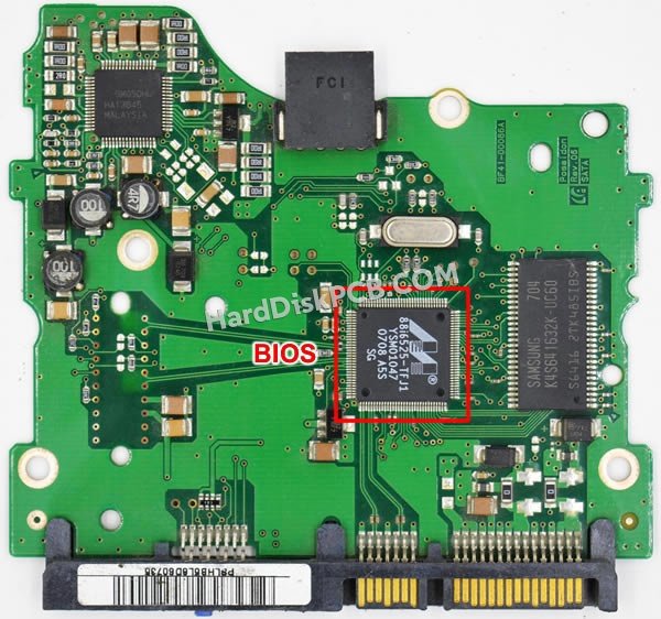 Étapes pour échanger la puce BIOS sur BF41-00086A PCB du disque dur Samsung