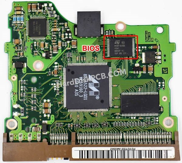 Étapes pour échanger la puce BIOS sur BF41-00093A PCB du disque dur Samsung