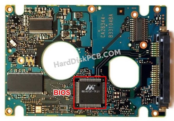 Étapes pour échanger la puce BIOS sur CA26344-B33104BA PCB du disque dur Fujitsu