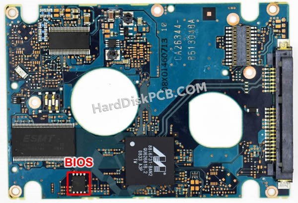 Étapes pour échanger la puce BIOS sur CA26344-B51304BA PCB du disque dur Fujitsu