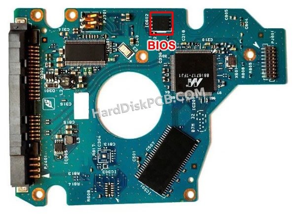 Étapes pour échanger la puce BIOS sur G002217A PCB du disque dur Toshiba