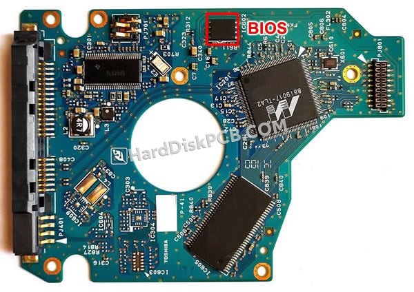 Étapes pour échanger la puce BIOS sur G002641A PCB du disque dur Toshiba