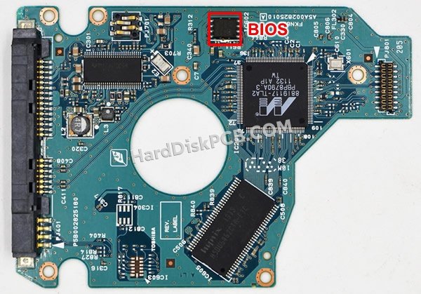 Étapes pour échanger la puce BIOS sur G002825A PCB du disque dur Toshiba