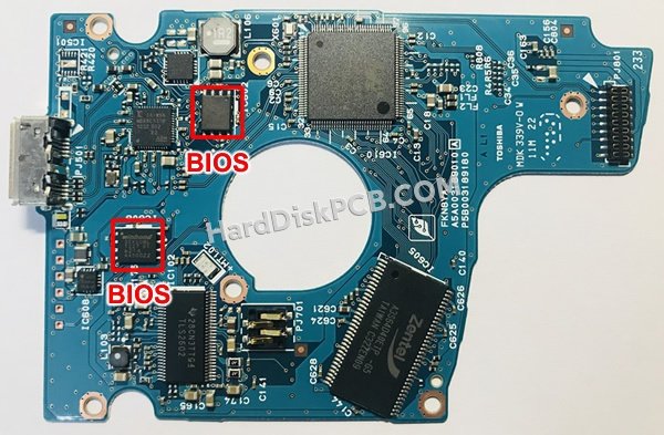 Étapes pour échanger la puce BIOS sur G003189A PCB du disque dur Toshiba