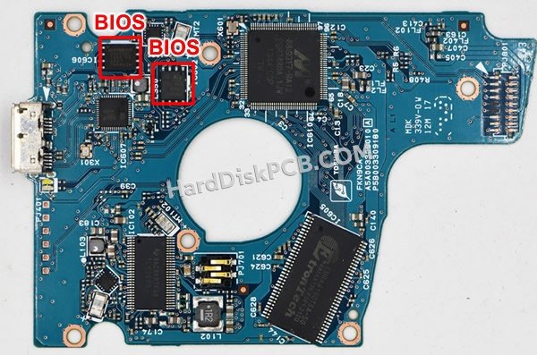 Étapes pour échanger la puce BIOS sur G003309A PCB du disque dur Toshiba