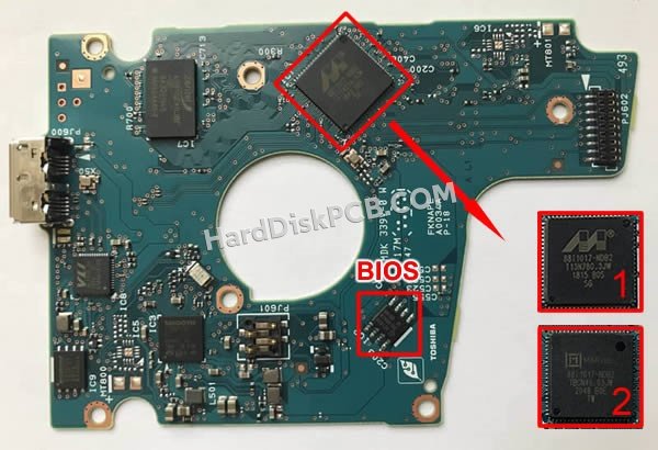 Étapes pour échanger la puce BIOS sur G0034A PCB du disque dur Toshiba