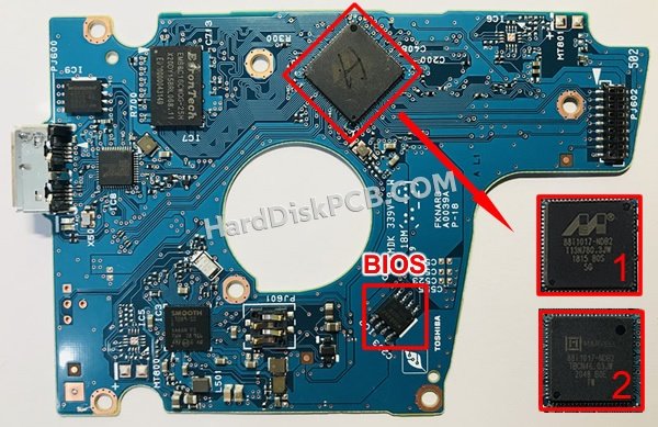 Étapes pour échanger la puce BIOS sur G0039A PCB du disque dur Toshiba