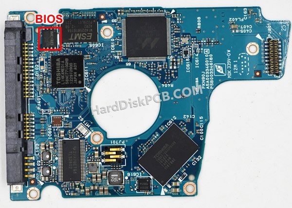 Étapes pour échanger la puce BIOS sur G3346A PCB du disque dur Toshiba