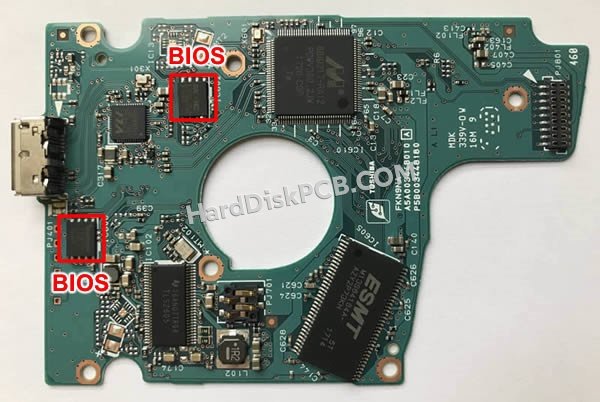 Étapes pour échanger la puce BIOS sur G3448A PCB du disque dur Toshiba