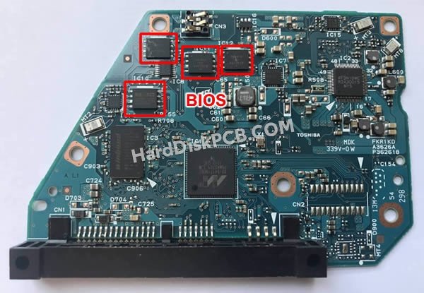 Étapes pour échanger la puce BIOS sur G3626A PCB du disque dur Toshiba