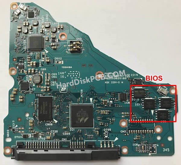Étapes pour échanger la puce BIOS sur G3820A PCB du disque dur Toshiba