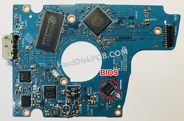 Étapes pour échanger la puce BIOS sur G3959A PCB du disque dur Toshiba