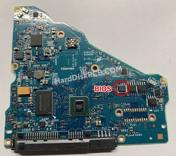 Étapes pour échanger la puce BIOS sur G4348A PCB du disque dur Toshiba