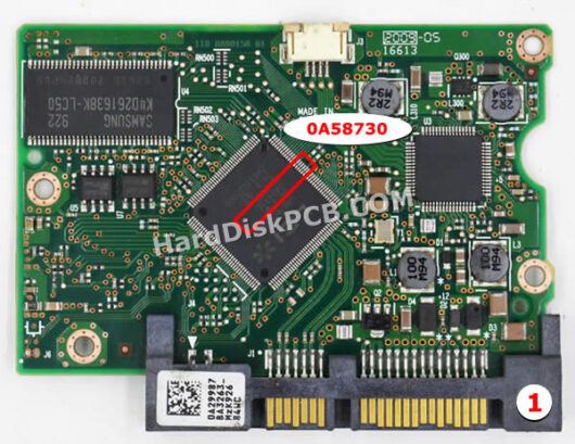 0A58730 Carte Contrôleur PCB Disque Dur Hitachi